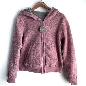 🆕Cali sport reversible full zip hoodie grey and blush pink size medium NWT